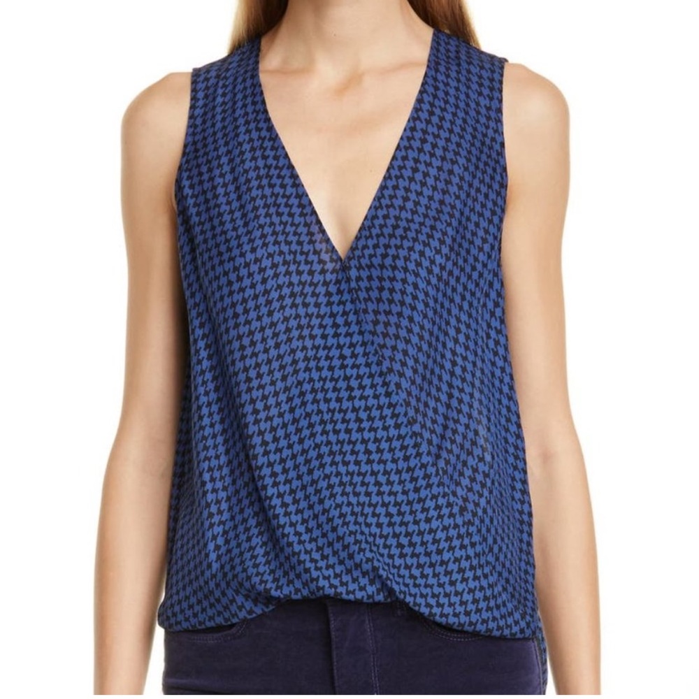 L'AGENCE Mila Draped Sleeveless Silk  Blouse - Picture 1 of 9
